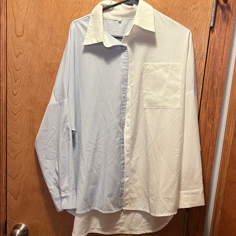 Women’s Two-Tone Button-Up Shirt